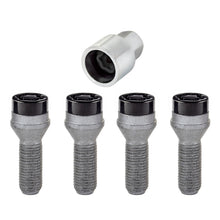 Cargar imagen en el visor de la galería, McGard Wheel Lock Bolt Set - 4pk. (Cone Seat) M14X1.5 / 17mm Hex / 31.0mm Shank Length - Black