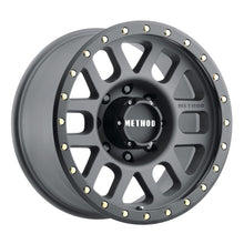 Cargar imagen en el visor de la galería, Method MR309 Grid 18x9 +18mm Offset 8x6.5 130.81mm CB Titanium/Black Street Loc Wheel