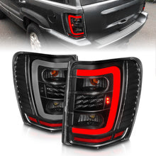 Cargar imagen en el visor de la galería, ANZO 1999-2004 Jeep Grand Cherokee LED Tail Lights w/ Light Bar Black Housing Clear Lens