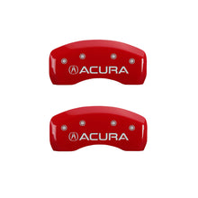 Cargar imagen en el visor de la galería, MGP 4 Caliper Covers Engraved Front &amp; Rear Acura Red finish silver ch