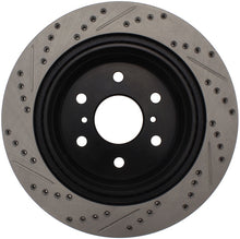 Cargar imagen en el visor de la galería, StopTech 07-10 GMC Sierra (w/ Rear Drum) / 07-09 GMC Yukon Rear Left Slotted &amp; Drilled Rotor