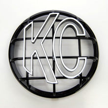 Cargar imagen en el visor de la galería, KC HiLiTES 6in. Round ABS Stone Guard for Apollo Lights (Single) - Black w/White KC Logo