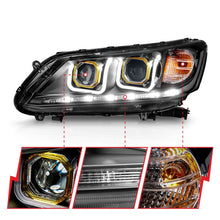 Cargar imagen en el visor de la galería, ANZO 2013-2015 Honda Accord (4dr ONLY) Projector Headlights w/ U-Bar Black