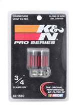 Cargar imagen en el visor de la galería, K&amp;N 0.75 inch ID 1.375 inch OD 1.125 inch H Clamp On Crankcase Vent Filter