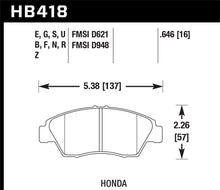 Cargar imagen en el visor de la galería, Hawk 02-06 RSX (non-S) Front / 03-09 Civic Hybrid / 04-05 Civic Si Front Blue 9012 Race Brake Pads