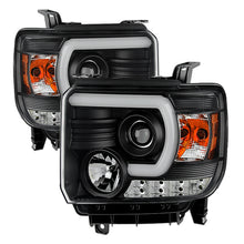 Cargar imagen en el visor de la galería, Spyder GMC Sierra 14-16 Projector Headlights Light Bar DRL Black PRO-YD-GS14-LBDRL-BK