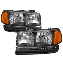 Cargar imagen en el visor de la galería, xTune GMC Sierra 99-06 /Yukon 00-06 Headlights &amp; LED Bumper Lights - Black HD-JH-GS99-LED-SET-BK