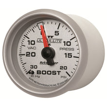 Cargar imagen en el visor de la galería, Autometer Ultra-Lite II 52mm 30 in Hg/20 psi Mechanical Boost/Vacuum Gauge