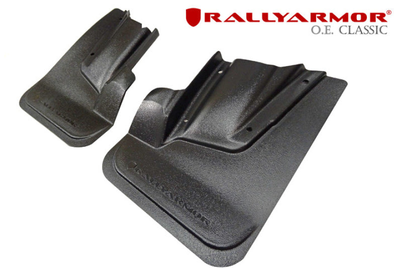 Rally Armor 08-14 Subaru STI / 11-14 WRX (Hatch) OE Classic Black Mud Flap w/ Black Logo