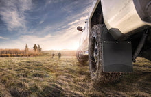Cargar imagen en el visor de la galería, Husky Liners Universal 14in W Stainless Steel Top &amp; Weight Kick Back Mud Flaps