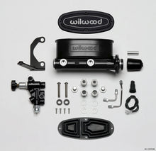 Cargar imagen en el visor de la galería, Wilwood HV Tandem M/C Kit w L/H Bracket &amp; Prop Valve - 1 1/8in Bore Black