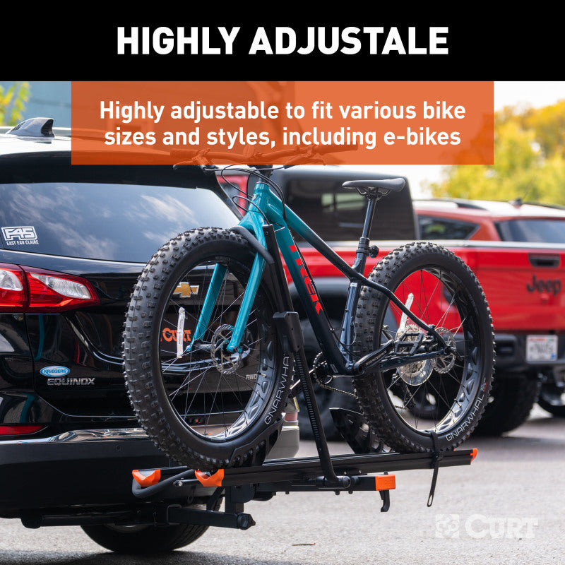 Curt Aluminum Tray Style Hitch Mounted Bike Rack - 2 Bikes/2in. Shank