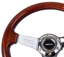 Cargar imagen en el visor de la galería, NRG Classic Wood Grain Steering Wheel (330mm) Wood Grain w/Chrome 3-Spoke Center