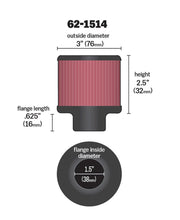 Cargar imagen en el visor de la galería, K&amp;N 1.5in Flange ID x 3in OD x 2.5in Height Clamp On Crankcase Vent Filter
