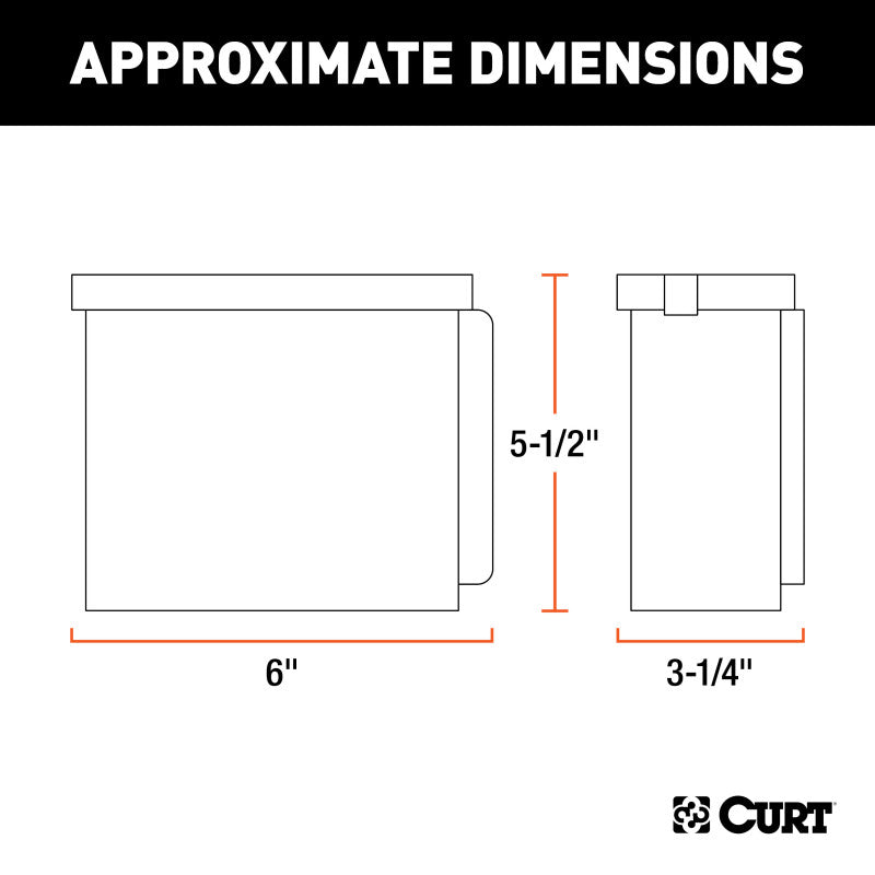 Curt 6in x 5-1/2in x 3-1/4in Breakaway Battery Case w/Lockable Tab