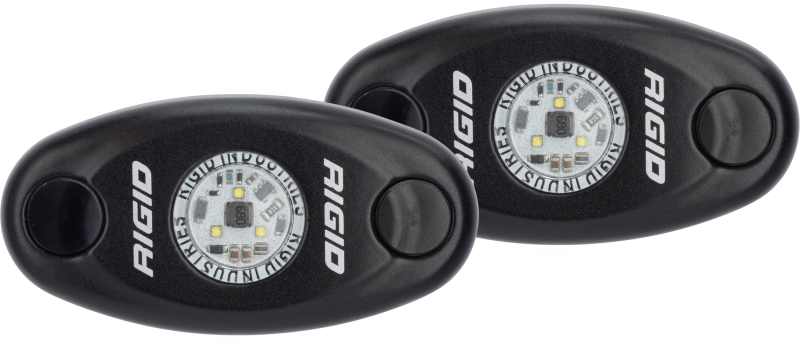 Rigid Industries A-Series Light - Black - Low Strength - Natural White - Set of 2