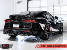 Cargar imagen en el visor de la galería, AWE 2020 Toyota Supra A90 Non-Resonated Touring Edition Exhaust - 5in Chrome Silver Tips