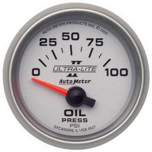 Cargar imagen en el visor de la galería, Autometer Ultra-Lite II 52mm 0-100 PSI Electrical Oil Pressure Gauge