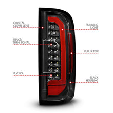 Cargar imagen en el visor de la galería, ANZO 15-21 GMC Canyon Full LED Taillights w/ Red Lightbar Black Housing/Clear Lens