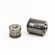 Cargar imagen en el visor de la galería, DeatschWerks Stainless Steel 10AN 10 Micron Universal Inline Fuel Filter Housing Kit (70mm)