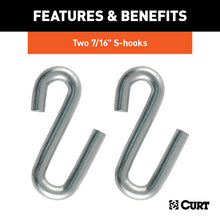 Load image into Gallery viewer, Curt 48in Safety Chain w/2 S-Hooks (5000lbs Clear Zinc Packaged)