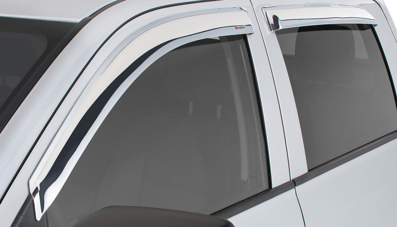 Stampede 2014-2018 Chevy Silverado 1500 Crew Cab Pickup Tape-Onz Sidewind Deflector 4pc - Chrome