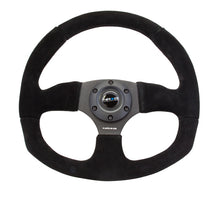 Cargar imagen en el visor de la galería, NRG Reinforced Steering Wheel (320mm Horizontal / 330mm Vertical) Black Suede w/Black Stitching