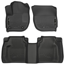 Cargar imagen en el visor de la galería, Husky Liners 15 Honda Fit Weatherbeater Black Front and Second Seat Floor Liners