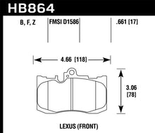 Cargar imagen en el visor de la galería, Hawk 13-17 Lexus GS350/GS350 F Sport / 12-17 Lexus IS350 Performance Ceramic Street Front Brake Pads