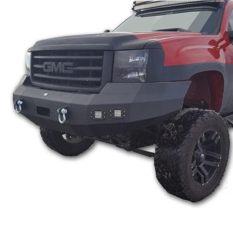 DV8 Offroad 07-13 GMC Sierra 1500 Winch Ready Front Bumper - Black Powdercoat