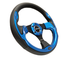 Cargar imagen en el visor de la galería, NRG Reinforced Steering Wheel (320mm) Blk w/Blue Trim