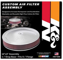 Cargar imagen en el visor de la galería, K&amp;N 14in Red Custom Air Cleaner Assembly - 5.125in ID x 14in OD x 2.75in H x 1.25in Drop Base