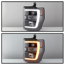 Cargar imagen en el visor de la galería, Spyder 08-10 Ford F-250 SD Projector Headlights V2-Switch Back Light Bar-Black PRO-YD-FS08V2-SBLB-BK