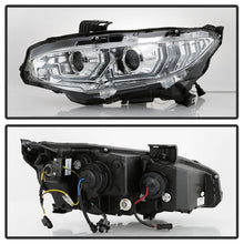 Cargar imagen en el visor de la galería, Spyder 16-18 Honda Civic 4Dr w/LED Seq Turn Sig Lights Proj Headlight - Chrome - PRO-YD-HC16-SEQ-C