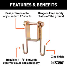 Cargar imagen en el visor de la galería, Curt Trailer Safety Chain Holder Bracket w/ 2in Shank