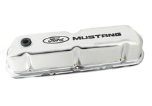 Cargar imagen en el visor de la galería, Ford Racing Ford Mustang Logo Stamped Steel Chrome Valve Covers