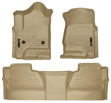 Cargar imagen en el visor de la galería, Husky Liners 14 Chevrolet Silverado/GMC Sierra WeatherBeater Tan Front &amp; 2nd Seat Floor Liners