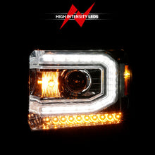 Cargar imagen en el visor de la galería, ANZO 2014-2015 GMC Sierra 1500 Projector Headlights w/ Light Bar Chrome Housing (Halogen Type)