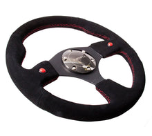 Cargar imagen en el visor de la galería, NRG Reinforced Steering Wheel (320mm) Blk Suede w/Dual Buttons