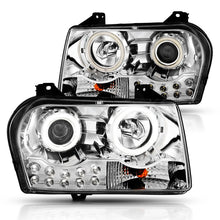 Cargar imagen en el visor de la galería, ANZO 2005-2010 Chrysler 300 Projector Headlights w/ Halo Chrome