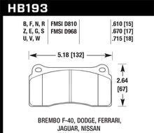 Cargar imagen en el visor de la galería, Hawk 2003-2006 Dodge Viper SRT-10 HPS 5.0 Front Brake Pads