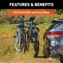 Cargar imagen en el visor de la galería, Curt Premium Hitch-Mounted Bike Rack (4 Bikes 2in Shank)