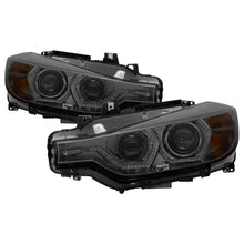 Cargar imagen en el visor de la galería, Spyder 12-14 BMW F30 3 Series 4DR Projector Headlights - LED DRL - Smoke (PRO-YD-BMWF3012-DRL-SM)