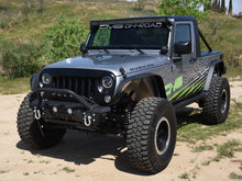 Cargar imagen en el visor de la galería, DV8 Offroad 07-18 Jeep Wrangler JK/JL FS-11 Stubby Mid Length Steel Front Bumper w/ Winch Plate