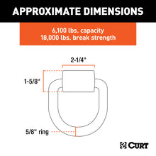 Load image into Gallery viewer, Curt 3inx 3in Weld-On Tie-Down D-Ring (6100lbs Raw Steel)