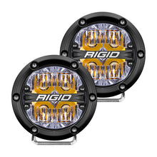 Cargar imagen en el visor de la galería, Rigid Industries 360-Series 4in LED Off-Road Drive Beam - Amber Backlight (Pair)