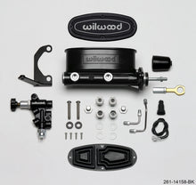 Cargar imagen en el visor de la galería, Wilwood HV Tandem M/C Kit w L/H Bracket &amp; Prop Valve - 15/16in Bore Black-W/Push. - Early Mustang