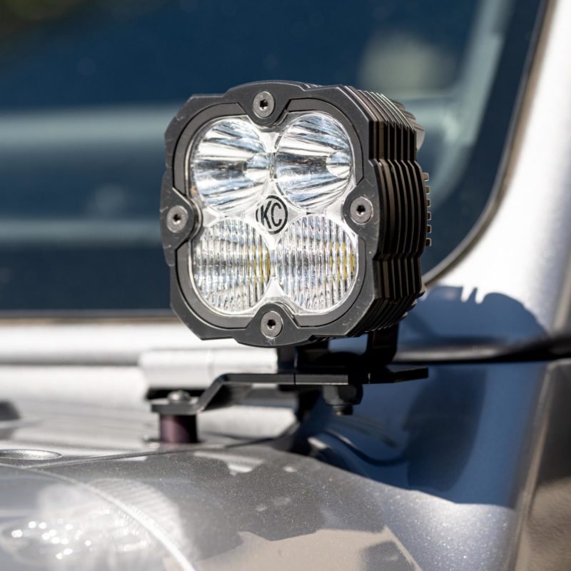 KC HiLiTES 18-23 Jeep JL/JT/4xe FLEX ERA 4 2-Light Sys Pillar Mount (80W Spot Beam)