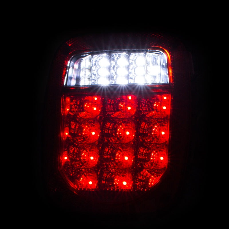 ANZO 1976-1985 Jeep Wrangler LED 2 Lens - Red/Clear, Chrome