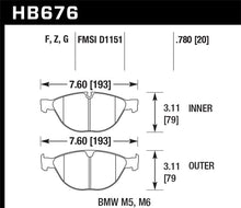 Cargar imagen en el visor de la galería, Hawk 06-10 BMW M5/M6 DC60 Front Brake Pads